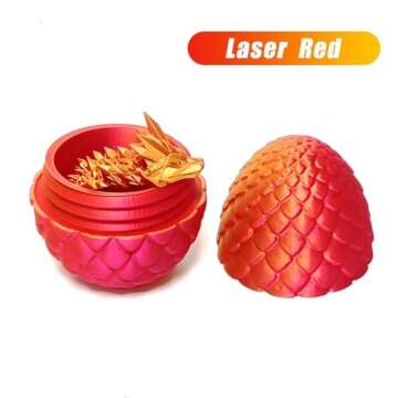 Zobetro 3D Printed Dragon Eggs with Dragon Inside, Articulated Crystal Dragon in Egg, Executive Drag...