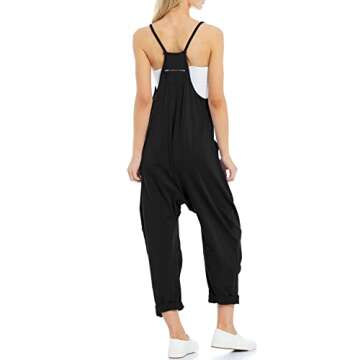 Tongmingyun Womens Casual Sleeveless Jumpsuits Spaghetti Strap Loose Romper Long Pants with Pockets