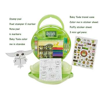 Star Wars Mandalorian Baby Yoda Coloring & Sticker Activity Set for Kids with Travel Carrying Case