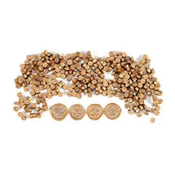 Yoption 360 Pcs Metallic Antique Gold Sealing Wax Beads Set for Wax Seal Stamp with Candles and Melting Spoon