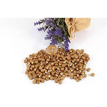 Yoption 360 Pcs Metallic Antique Gold Sealing Wax Beads Set for Wax Seal Stamp with Candles and Melting Spoon