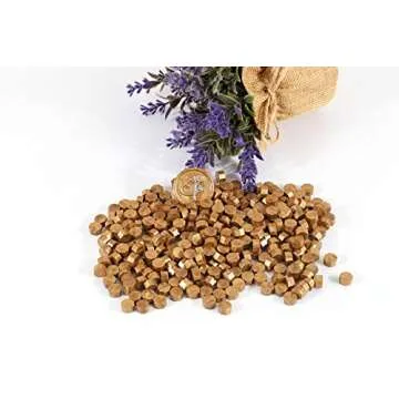Yoption 360 Pcs Metallic Antique Gold Sealing Wax Beads Set for Wax Seal Stamp with Candles and Melting Spoon
