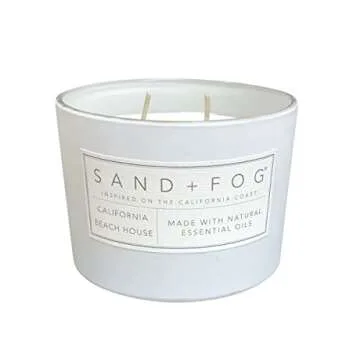 Sand + Fog Scented Candle - California Beach House – Additional Scents and Sizes – 100% Cotton L...
