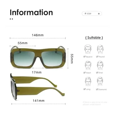 KIMORN Retro UV Protection Sunglasses Oversized Shades