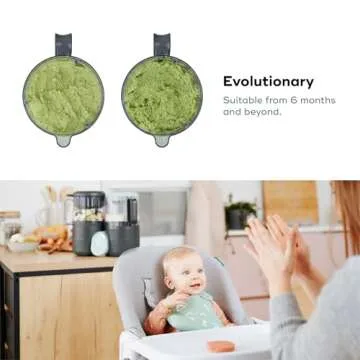 Babymoov Duo Meal Lite Food Maker - 4 in 1 Baby Food Processor with Steam Cooker, Blender, Baby Purees, Warmer and Defroster (Nutritionist Approved), Dark Grey