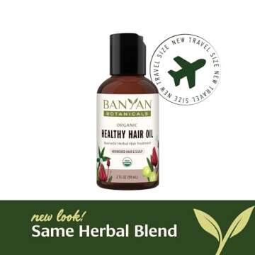 Banyan Botanicals Bhringaraj & Amla Organic Hair Oil - Ayurvedic Scalp & Hair Treatment for Thick, Lustrous Locks - All Hair Types - 2 oz. - Non-GMO, Sustainably Sourced