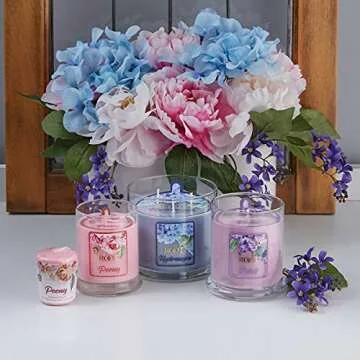 Root Candles Scented Candles La Fleur Collection Beeswax Blend Handcrafted 3-Wick Candle, 14-Ounce, Hydrangea