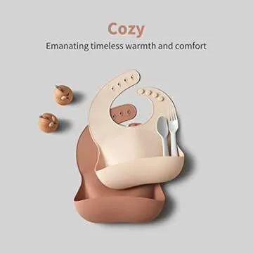 SAMiGO Silicone Bibs for Babies Set of 2 Baby Bibs with Food Catcher for Girls Boys Toddlers