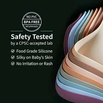 SAMiGO Silicone Bibs for Babies Set of 2 Baby Bibs with Food Catcher for Girls Boys Toddlers