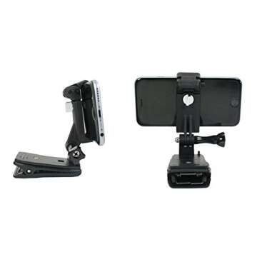 Action Mount Wearable Backpack Clip and Phone Holder Setup, Compatible with GoPro Cameras and iPhones