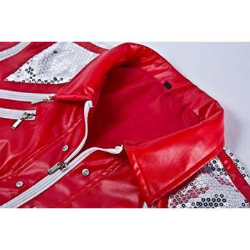 Personalize custom Mens Leather Jacket Adult PU Leather Zipper Coat Halloween Costume (US M Jacket)