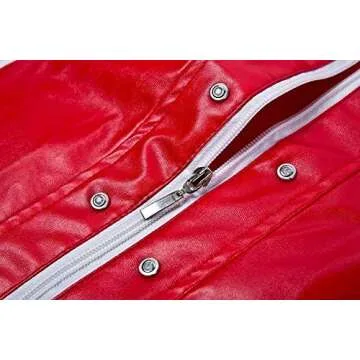 Personalize custom Mens Leather Jacket Adult PU Leather Zipper Coat Halloween Costume (US M Jacket)