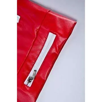 Personalize custom Mens Leather Jacket Adult PU Leather Zipper Coat Halloween Costume (US M Jacket)