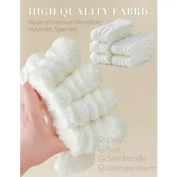 TEHOOK White Fuzzy Socks Cozy Plush Christmas Gifts