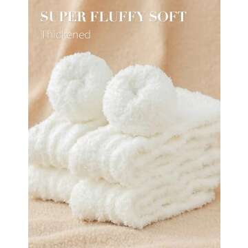 TEHOOK White Fuzzy Socks Cozy Plush Christmas Gifts