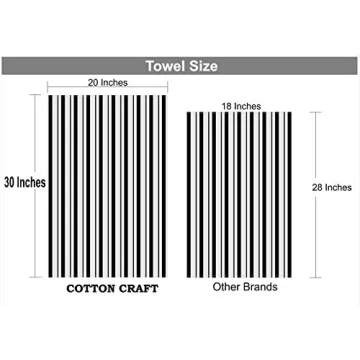 COTTON CRAFT Oversized Kitchen Towels 4-Pack 100% Cotton