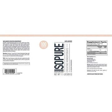 Premium Isopure Creatine Monohydrate 500g Low Carb Powder