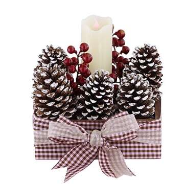 Supla 10 PCS Natural Pinecones Medium Frosted Pine Cones Ornaments Real Preserved Pine Cones - Dried -3"- 4" Tall for Home Decor Christmas Winter Xmas