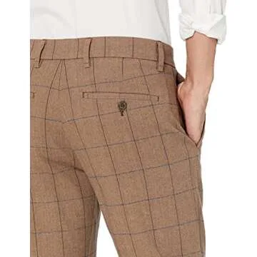 Goodthreads Men's Stretch Chino Pant in Brown Windowpane Plaid