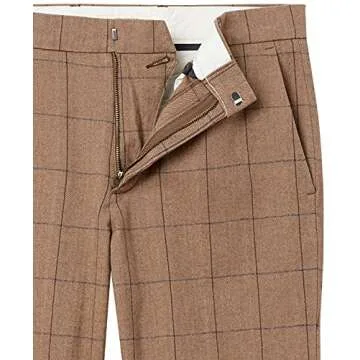 Goodthreads Men's Stretch Chino Pant in Brown Windowpane Plaid