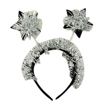 Happy New Year Headband with Star Boppers and Tinsel