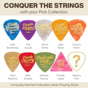 Guitar Picks Sampler in Signature Guitar Pick Holder | Premium Gift with Play Style Guide | Includes...
