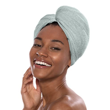 Texere Women's Rayon and Cotton Terry Spa Hair Towel - Fast Drying, Absorbent Hair Wrap Twist Turban...