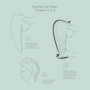 Texere Women's Rayon and Cotton Terry Spa Hair Towel - Fast Drying, Absorbent Hair Wrap Twist Turban for Long, Thick, and Curly Hair (Tya, Lily Green, U)