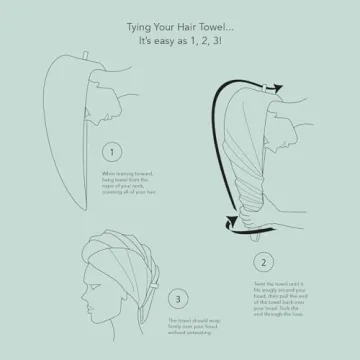 Texere Women's Rayon and Cotton Terry Spa Hair Towel - Fast Drying, Absorbent Hair Wrap Twist Turban for Long, Thick, and Curly Hair (Tya, Lily Green, U)