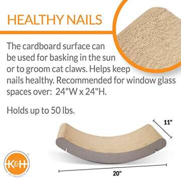 K&H Pet Products EZ Mount Cat Window Perch Kitty Sill Scratcher Cradle, Sturdy Window Perch for Larg...