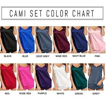 SWOMOG Silk Pajamas Set Womens Sleepwear Sexy Lingerie Cami Shorts Set Nightwear