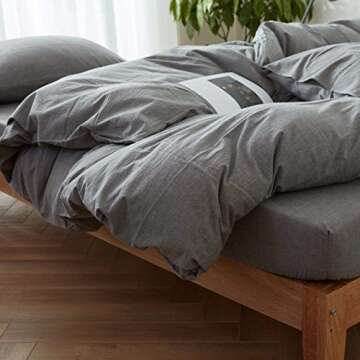 FACE TWO FACE Bedding Duvet Cover Set 3 Pieces 100% Cover Linen Like Textured Breathable Durable Soft Comfy