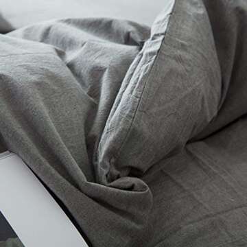 FACE TWO FACE Bedding Duvet Cover Set 3 Pieces 100% Cover Linen Like Textured Breathable Durable Soft Comfy