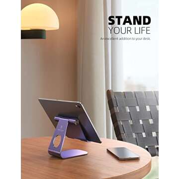 Lamicall Tablet Stand Adjustable, Tablet Stand : Desktop Stand Holder Dock Compatible with Tablet Su...