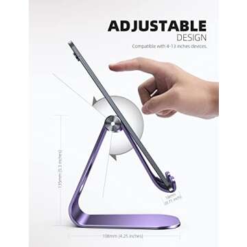 Lamicall Adjustable Tablet Stand for iPad & Phones