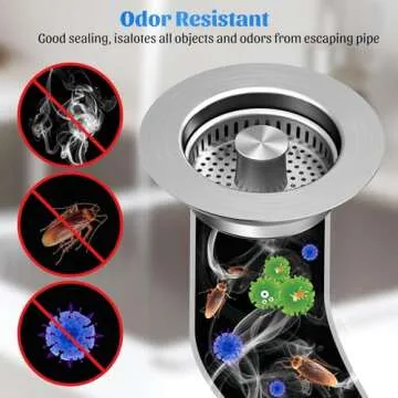 3 in 1 Kitchen Sink Drain Strainer - Effortless Cleanup Solution