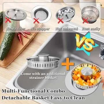 3 in 1 Kitchen Sink Drain Strainer - Effortless Cleanup Solution