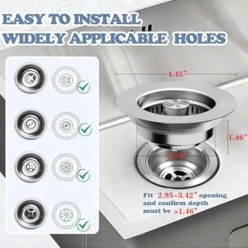 3 in 1 Kitchen Sink Drain Strainer - Effortless Cleanup Solution