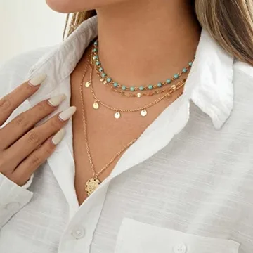 Elegant Hermoli Turquoise Layered Necklaces for Women | Boho Chic Style