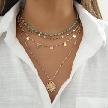 Elegant Hermoli Turquoise Layered Necklaces for Women | Boho Chic Style