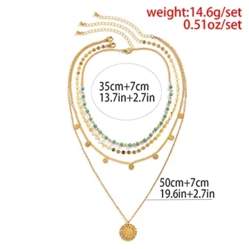 Elegant Hermoli Turquoise Layered Necklaces for Women | Boho Chic Style