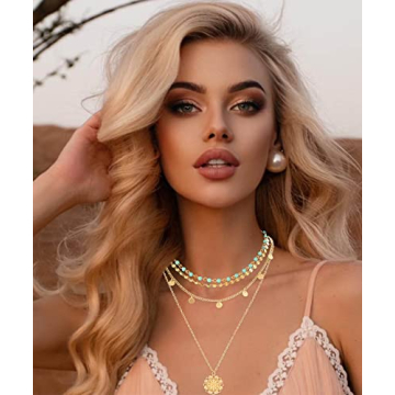 Elegant Hermoli Turquoise Layered Necklaces for Women | Boho Chic Style