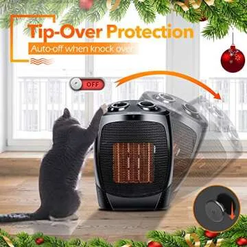 Room Heater Indoor Use, 1500W Quiet Fast-Heating Small Indoor Heater Space Heater for Large Room Heating with Thermostat, 3 Modes, Tip Over & Overheat Protection, Portable Indoor Heater Fan for Indoor