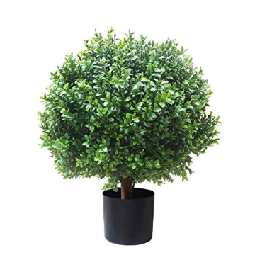 Realistic 24" Boxwood Ball Topiary for Home & Garden Decor