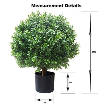 Realistic 24" Boxwood Ball Topiary for Home & Garden Decor