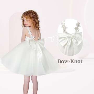Beautiful Ivory Lace Tulle Flower Girl Dress for Kids