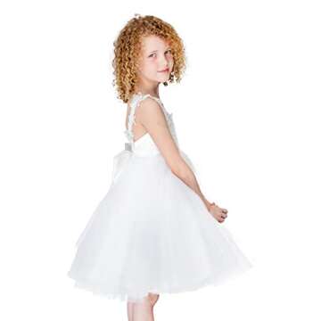 Beautiful Ivory Lace Tulle Flower Girl Dress for Kids