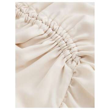 MakeMeChic Women's Ruched Ruffle Hem Tiered High Low Asymmetrical Drawstring Maxi Long Skirts