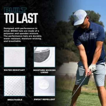 BRIMZ Golf Performance Hat with Tee Holder & Ball Marker