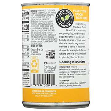 Gardein Plant-Based Chick'n Noodl' Soup, Vegan, 15 oz